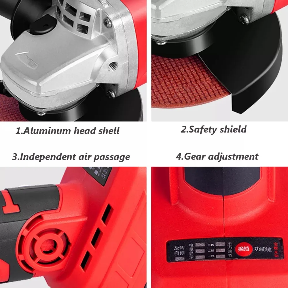 800 Вт 42 в Беспроводная электрическая угловая шлифовальная машина, угловая шлифовальная машина, электроинструмент для резки, набор инструментов