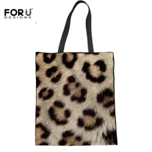 FORUDESIGNS/пикантные леопардовые принты новая сумочка мода белье сумка-шоппер многоразовые хлопка Бакалея Повседневное Организатор плеча