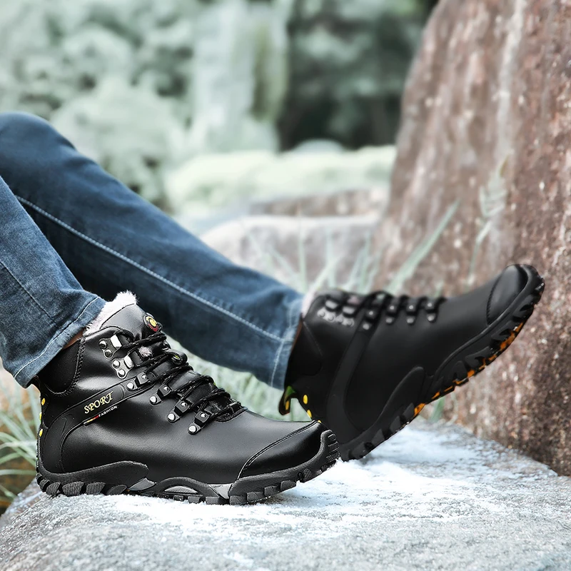 ZUNYU/Дизайнерские мужские зимние кожаные ботинки мужские зимние ботильоны водонепроницаемые теплые ботинки на меху chaussure homme; размеры 38-47