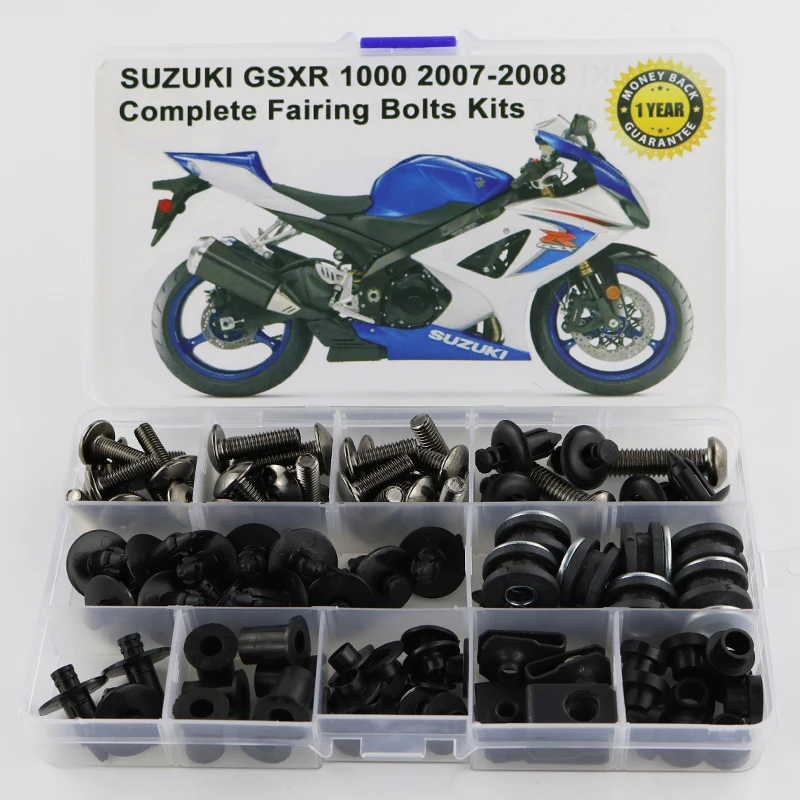 Для Suzuki GSXR 1000 GSX-R1000 2007 2008 Аксессуары для мотоциклов завершена тела Полный Обтекатель болты комплекты скоб винты Сталь 1 компл - Цвет: Titanium