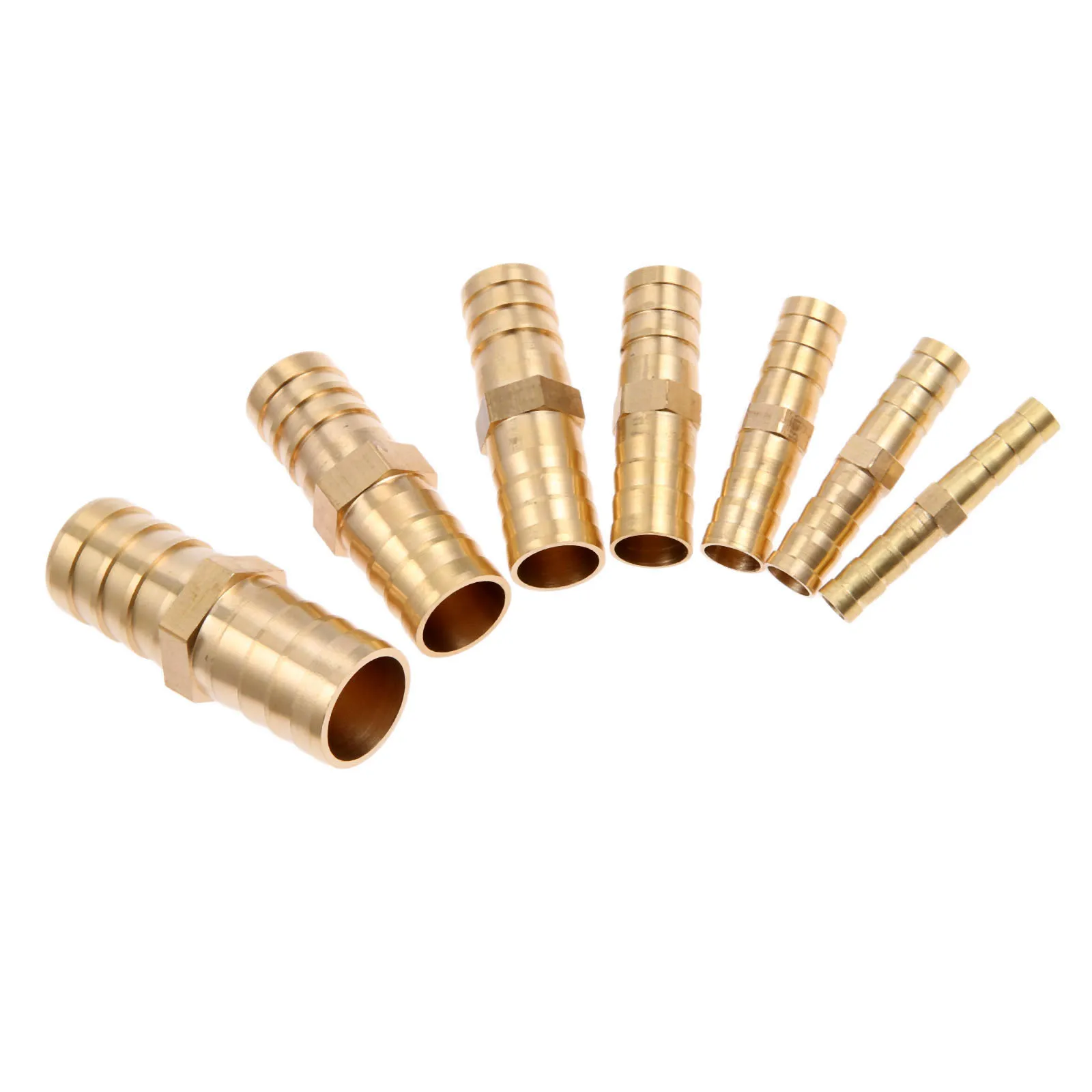 2Pcs 6mm 19mm Brass Straight Hose Joiner Barbed Connector Air Fuel
