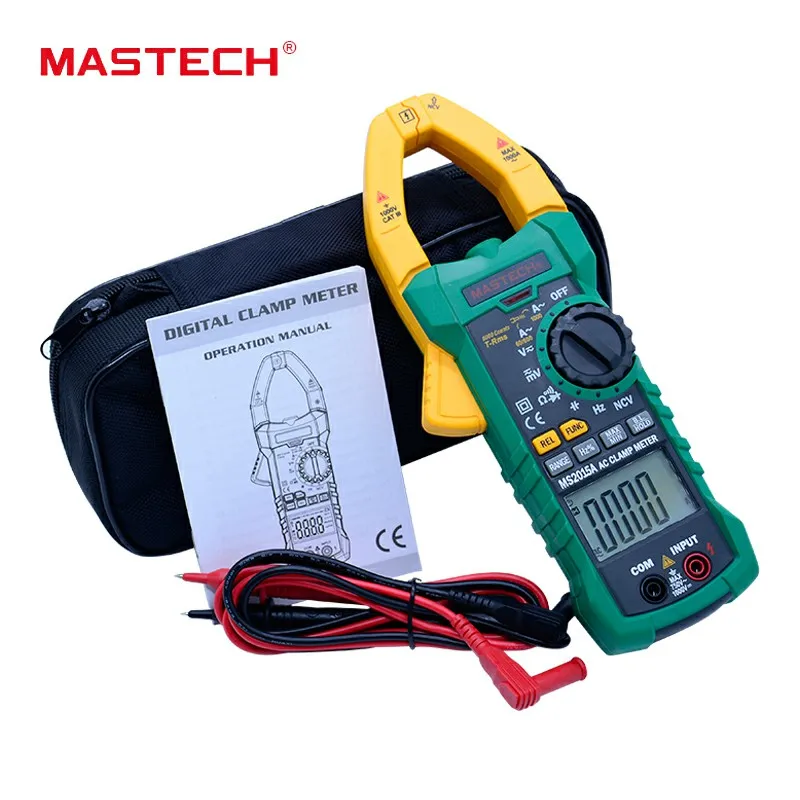 MASTECH MS2015A AutoRange Digital AC 1000A Current Clamp Meter True RMS Multimeter Frequency With Non-contact Voltage Detector MASTECH MS2015A AutoRange Digital AC 1000A Current Clamp Meter True RMS Multimeter Frequency With Non-contact Voltage Detector