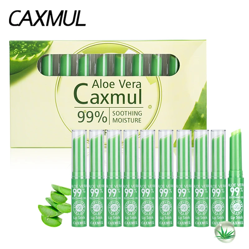 

10pcs/set brand Nutritious 99% ALOE VERA Natural Temperature Change Color Jelly Lipstick Long Lasting Moistourizing Lips Makeup