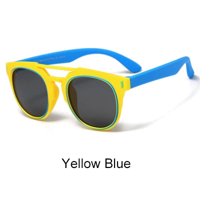 Ralferty ультра-легкие гибкие очки Детские поляризованные солнцезащитные очки для мальчиков и девочек UV400 детские очки силиконовые очки K8168 - Цвет линз: Yellow Blue
