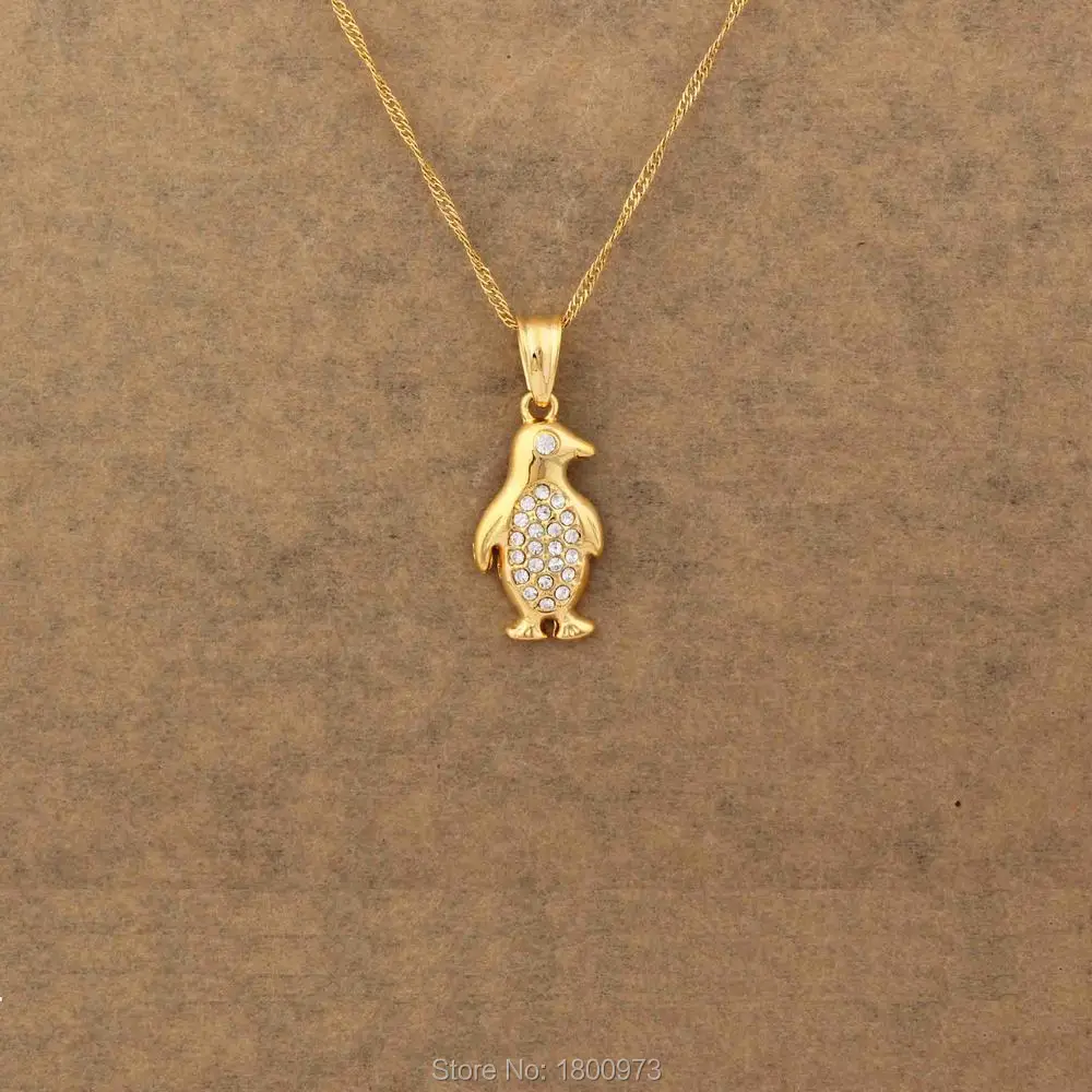 gold penguin necklace
