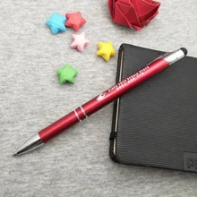 Уникальные подарки для мероприятий вершина Хорошее качество стилус в 10 цветов на заказ бесплатно с любой текстовый логотип на ручка тело по DHL