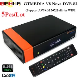 5 шт./лот Gtmedia V8 NOVA так же, как и Бесплатный комплект V9 супер DVB S2-цифра спутниковый телевизионный ресивер встроенная поддержка Wi-Fi H.265, AVS такой