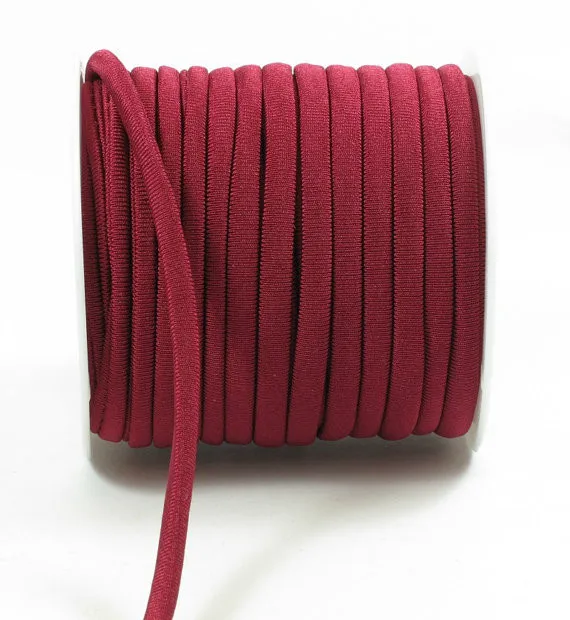 5 мм 20 метров/ряд винно-Красный Эластичный лайкровый шнур прошитый круглый лайкровый шнур лайкровая лента для маркировки ювелирных изделий