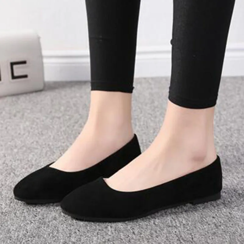 

Women Flock Leather Shallow Mouth Single Shoes Flats,Candy Color Slip-on Non-slip Breathable Pointed Toe Doug Shoes Loafers