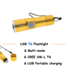 LED Flashlight USB Handy Powerful Rechargeable Torch usb Flash Light Bike Pocket LED Zoomable Lamp