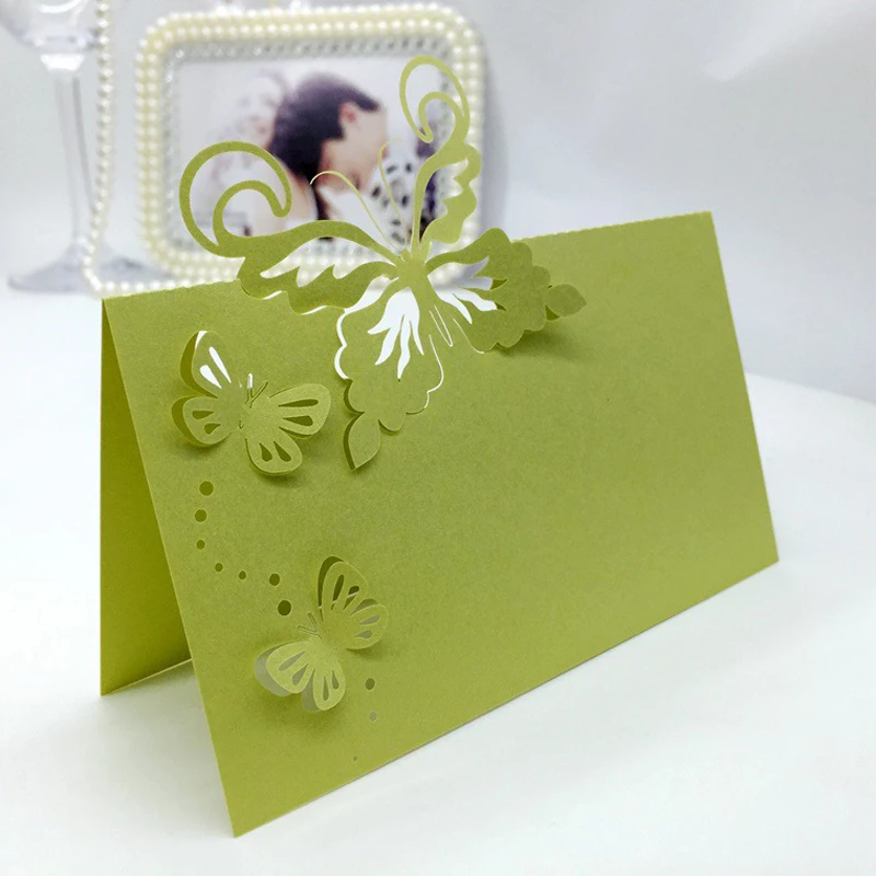 50pcs Butterfly Laser Cut Table Name Place Cards Favor Gifts Table Name Message Setting Card Wedding Birthday Party Supplies (7)