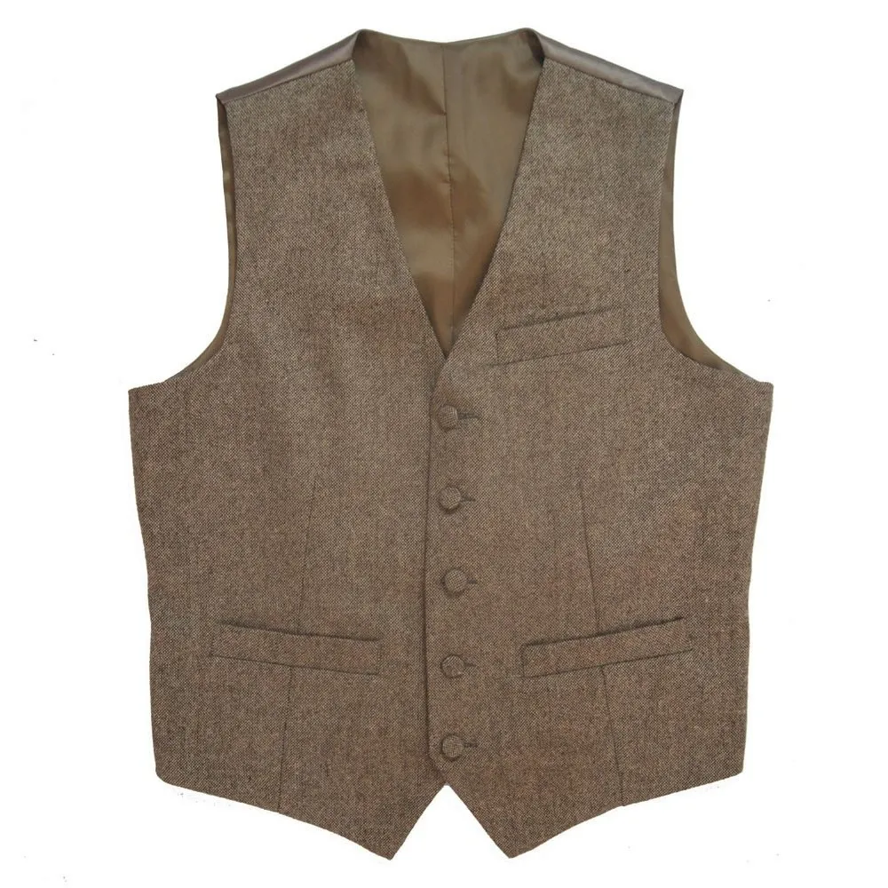 Sml 2016 Tweed Vintage Rustic Wedding Vest Brown Vest Men Summer Winter Slim Fit Groom's Wear ...