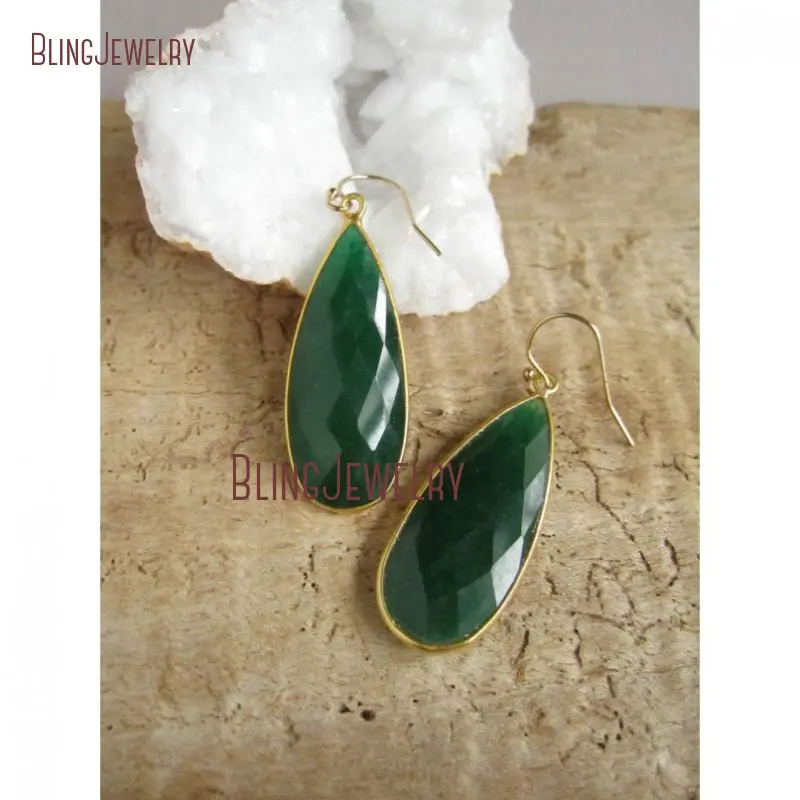 20190321-ER21049-genuine emerald earrings large rough cut drop earrings 18k gold vermeil bezel set_1