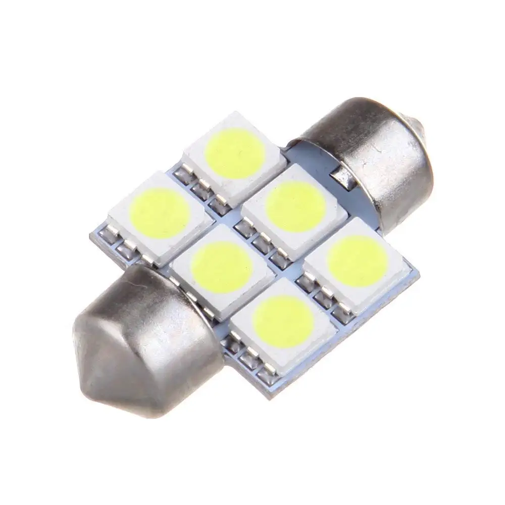 

Car Styling! 4pcs-100PCS/Dozen C5W Car Led 28mm 5050 SMD 6LED 6500K Bulbs For Door Lights Festoon Dome Light Interior Lighting