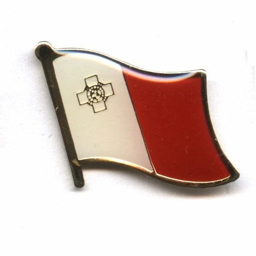 Malta country flag lapel pin badge+Iron plated brass+paints+epoxy+butterfly back button Free