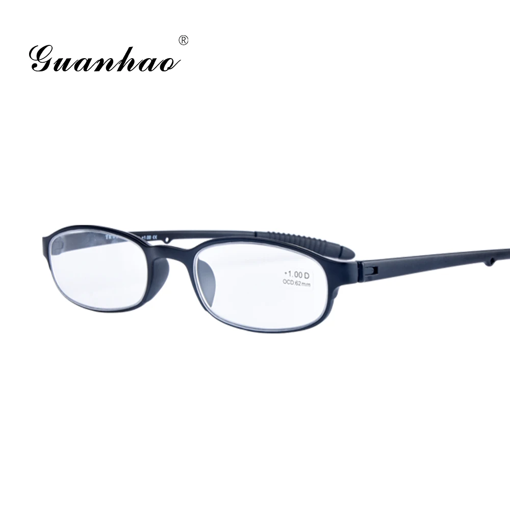 

Guanhao Designer Adjustable Hanging Neck Presbyopic Glasses Toughness Ultralight TR90 Frame with String Diopter Reading Glasses