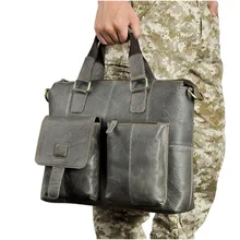 Мужская оригинальная кожаная сумка под старину, деловой портфель 1", Чехол для ноутбука, модная сумка-портфель B260G