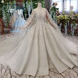 HTL435 Роскошная свадебная одежда с накидкой с большим круглым вырезом ручная вышивка свадебное платье Свадебные платья 2019 Новая мода robe de mariee