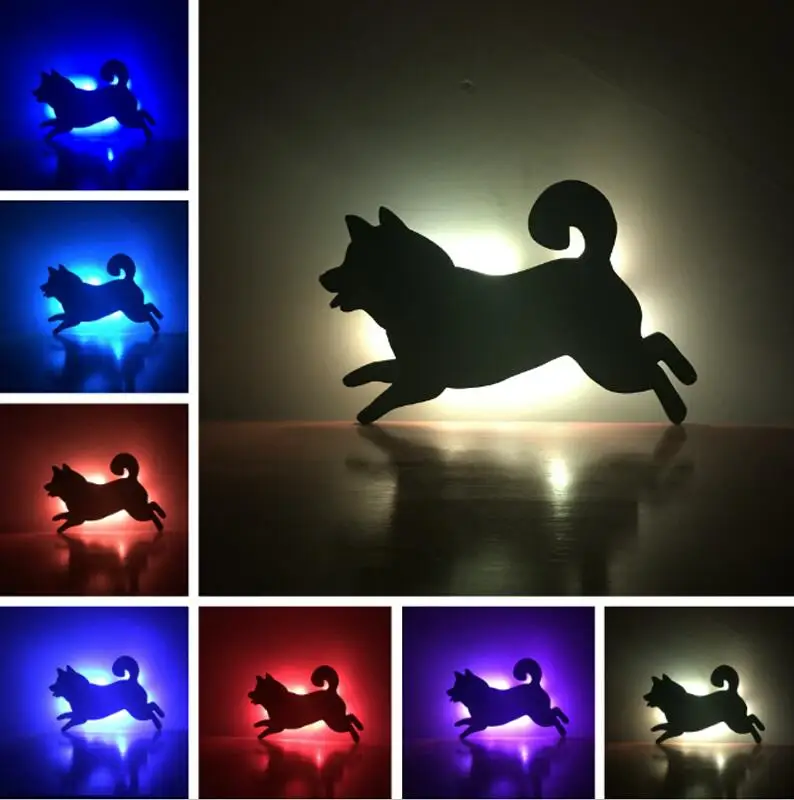 Hero с бетменом, настенная Ночная светильник Lampara Тень проекционной лампы Детские игрушки Подарки теплый свет светильник Сенсор Contrller - Испускаемый цвет: 10