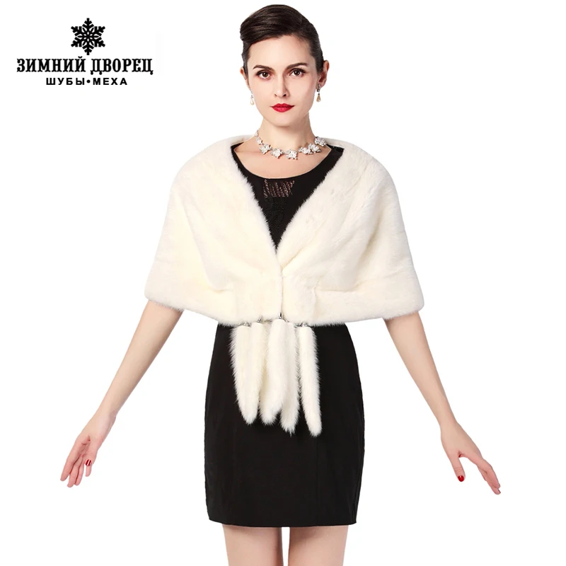 

New Fashion Winter Ladies Fur shawl,Black and white brown Tippet,fur shawl, upscale banquet shawl,mink shawl