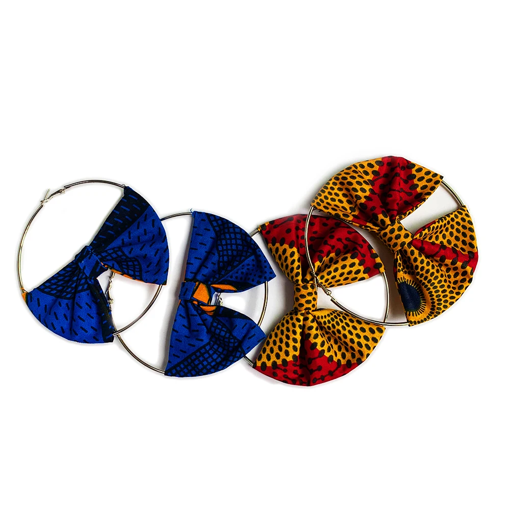

African Earrings For Women african jewelry Ankara Cotton Wax Print Girls Fashion Earrings New Fashion
