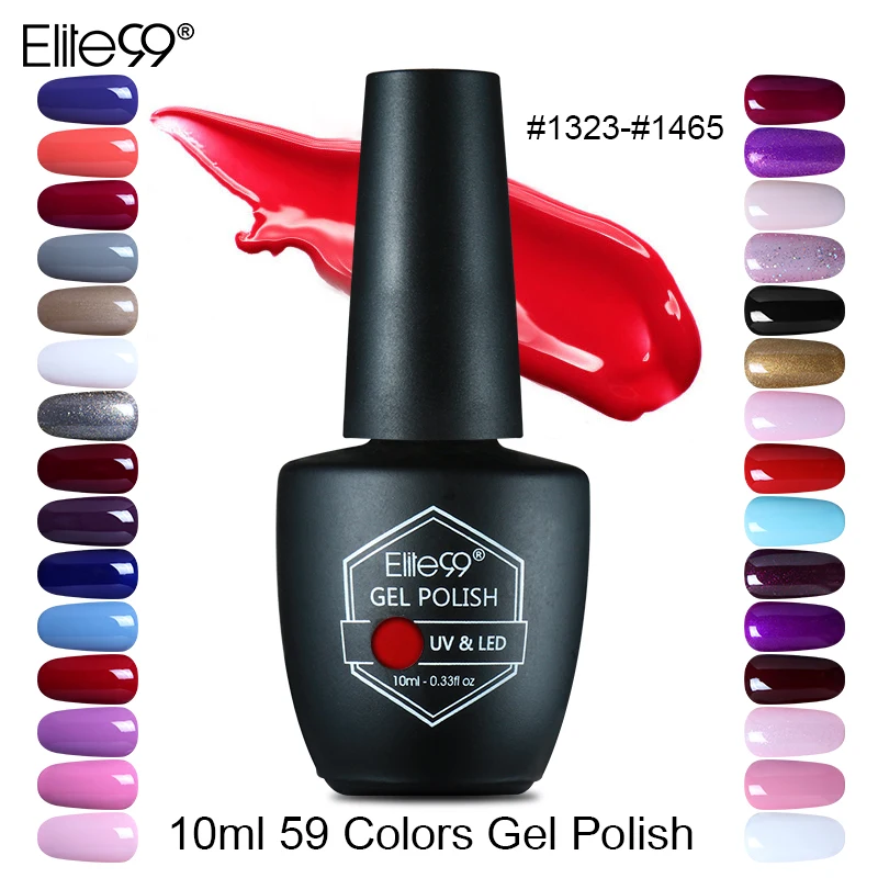

Elite99 10ml Soak Off UV Nail Gel Polish Long Lasting Nail Art Painting Gelpolish Manicure Gel Pick 1 From 59 Gorgeous Colors