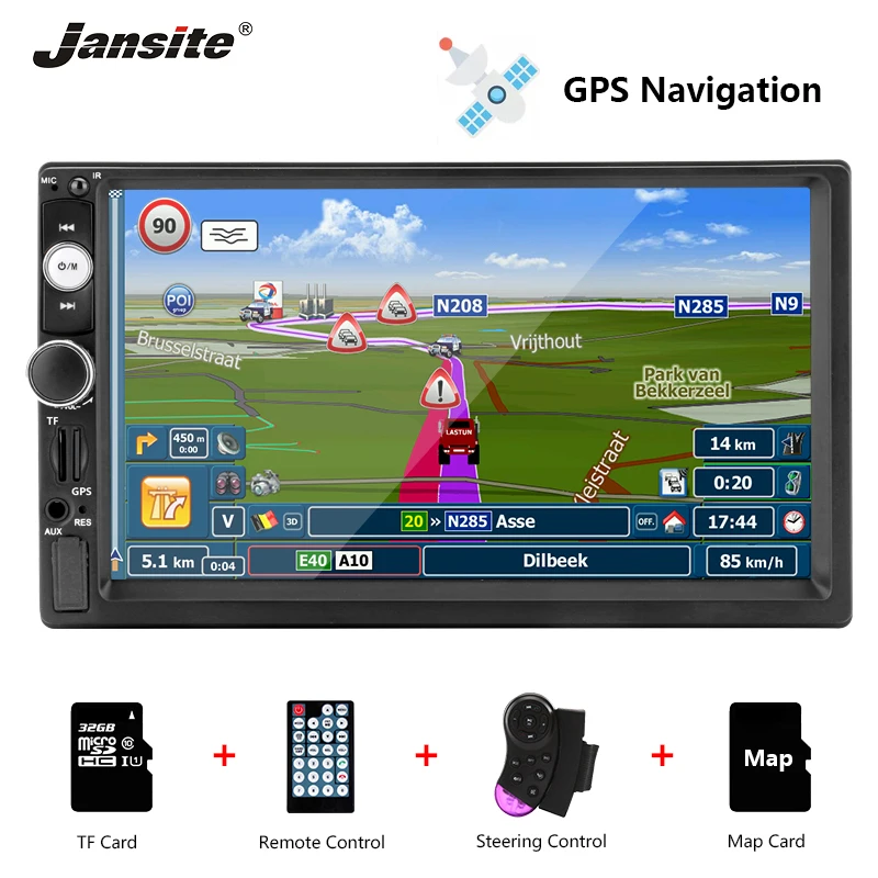 Jansite 7 &quot2 din 1080 P автомобиля Радио DVD gps MP5 плеер цифровой мультимедиа сенсорного