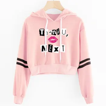 

2019 Korean crop top hoodie Women Harajuku Kawaii Ariana Grande Hoodie clothes Female Pink Casual Hip Hop Hoodies Sweatshirts