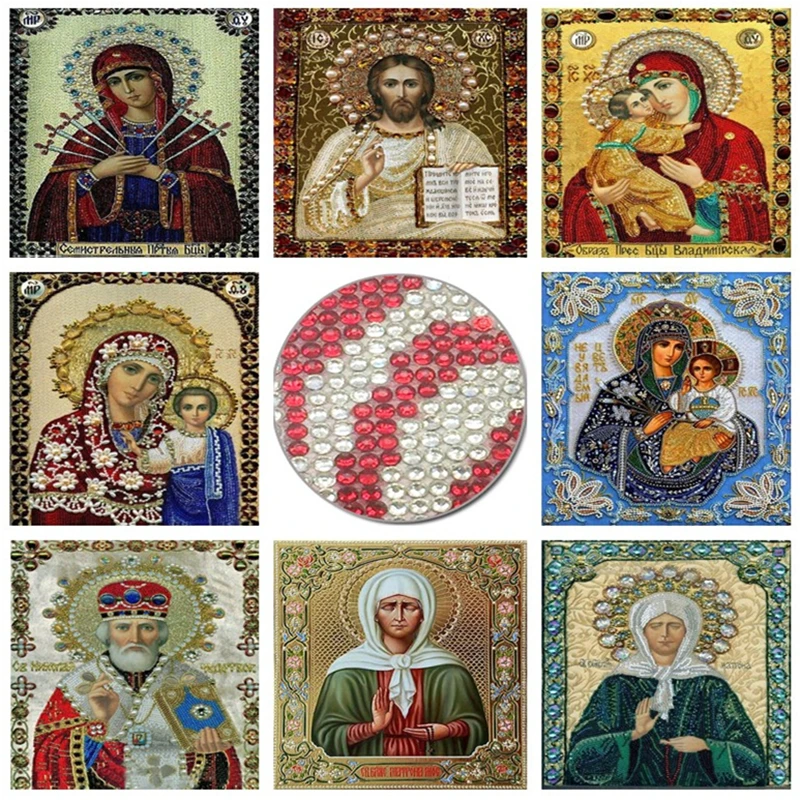 

RUBOS Diamond Embroidery Icons Religion Diamond Mosaic Painting DIY 5D Matrona Craft Crystal Pattern Rhinestones Sale Decor Gift