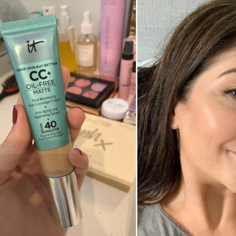 It Cosmetics Concealer Cream Matter Oil-Control Makeup Base Full Cover Dark Circle Eyes SPF 40 Make Up Skin Brighten Cream