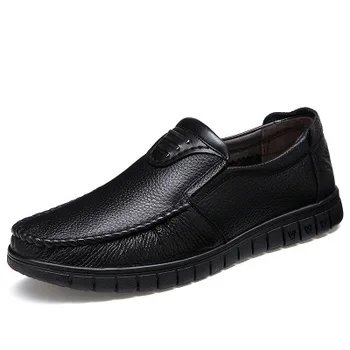 

Brief Casual Shoes Leather Shoes Men Flats Moccasins Genuine Leather Shoes The First Layer Of Leather Round Toe Fashion