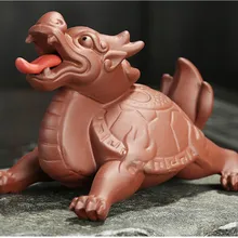 Черепаха-дракон чайник с узорами фиолетовая глина фиолетовый; песок чай ПЭТ ручной работы керамический чай аксессуары украшения дома ремесла чайные инструменты