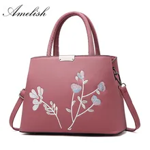 Известная брендовая дизайнерская женская сумка-мессенджер новая Цветочная вышивка PU кожаная сумка на плечо Женская Ручная сумка через плечо Bolsa Feminin