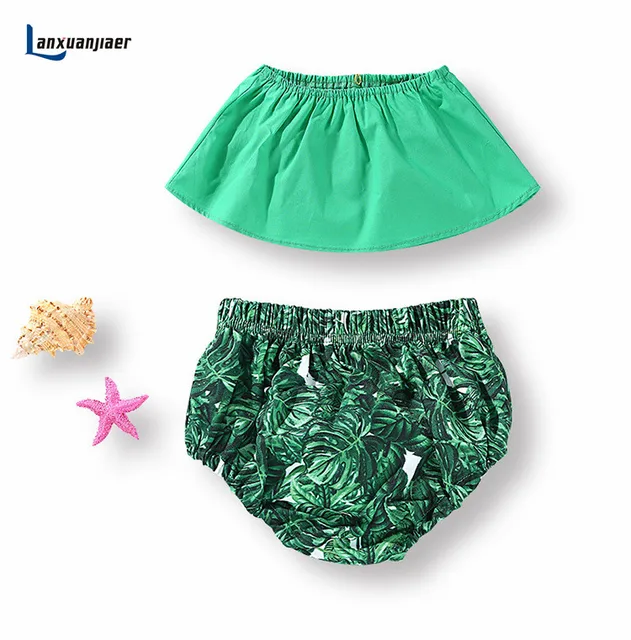 Best Offers Lanxuanjiaer Children's swimsuit newborn baby girls swimwear  summer fashion little girl swimsuit 2 piece  clothes set