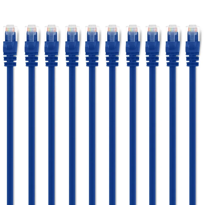 

high quality 0.5feet15cm 10-gigabit 550mhz ethernet patch cables utp cat6 snag-less rj45 8p8c connector blue network patch cable