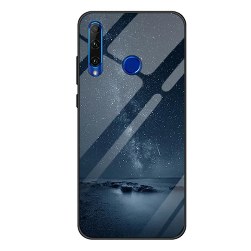 Для hauwei Honor 20i case 20 i starry star закаленное стекло+ края из ТПУ тонкая жесткая задняя крышка Honor20i 6,2" стеклянные чехлы для телефонов