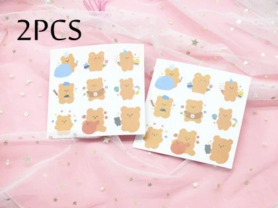 Kawaii Soft Bear Stickers Kids DIY Scrapbooking Stickers Mobile Phone Decorative Sticker School Supplies Escolar Papeleria - Цвет: A