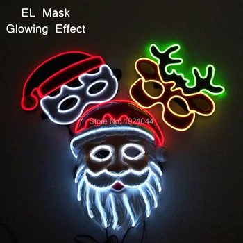 

Newest 3 Style Christmas series Mask 3V Steady on Inverter +EL Mask Rave Custom Mask Christmas Party Carnival Masks