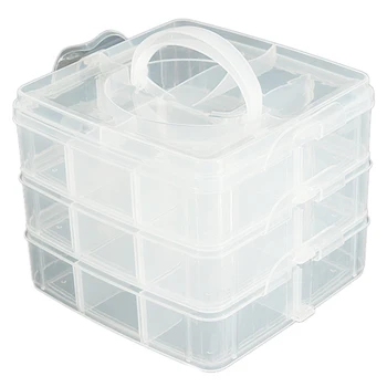 

Large Plastic Grid Craft Beads Jewellery Storage Organiser Compartment Box Case