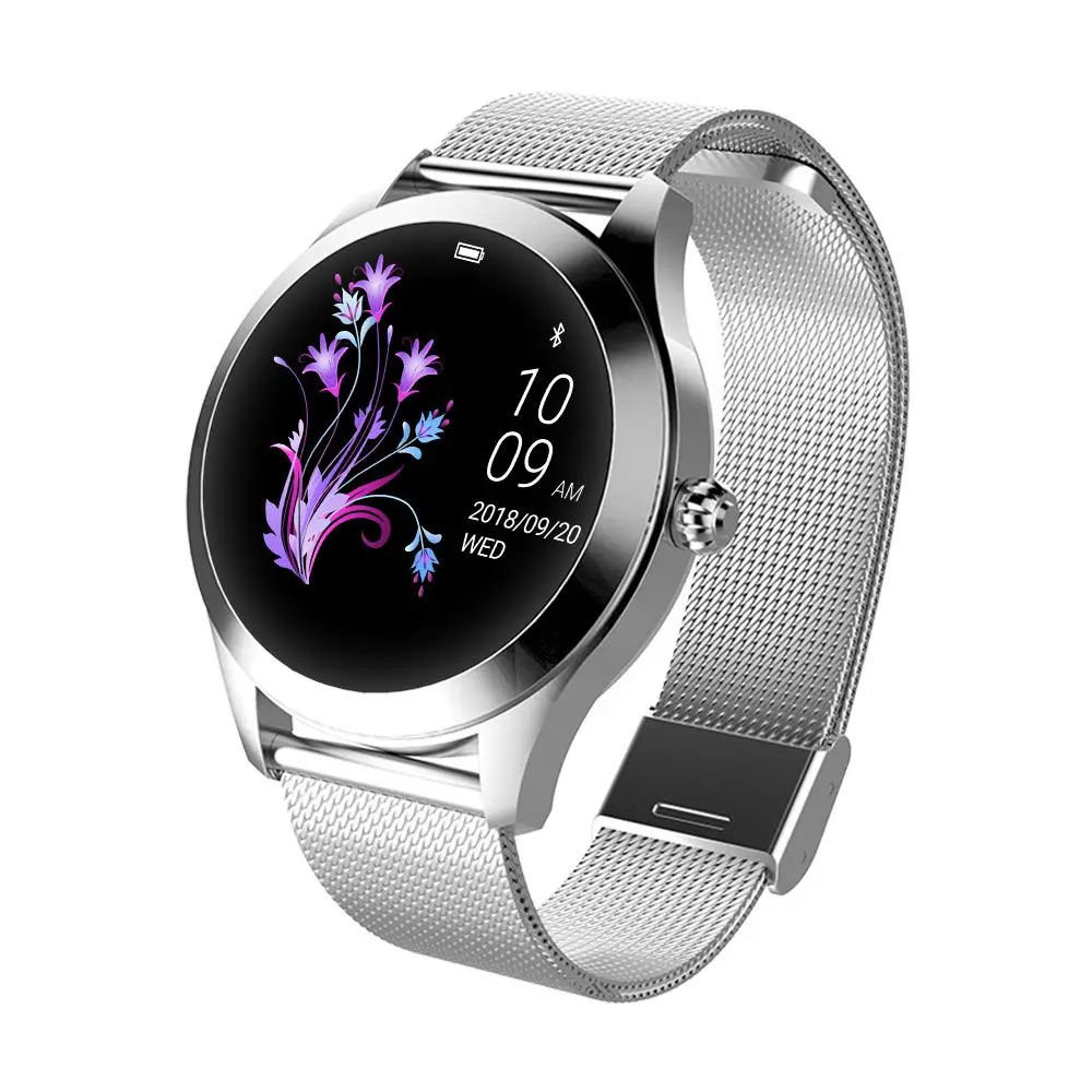 Женские Смарт-часы, легкие Смарт-часы для женщин, фитнес-монитор сна, водонепроницаемые напоминания о звонках для iPhone, Android - Цвет: Серебристый