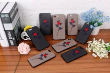 Handmade Embroidery Case for iphone X Cover Capa Coque for iphone8 8 plus 3D Blue Rose flower Case for iphone 7 6 6s plus Cover Handmade Embroidery Case for iphone X Cover Capa Coque for iphone8 8 plus 3D Blue Rose flower Case for iphone 7 6 6s plus Cover