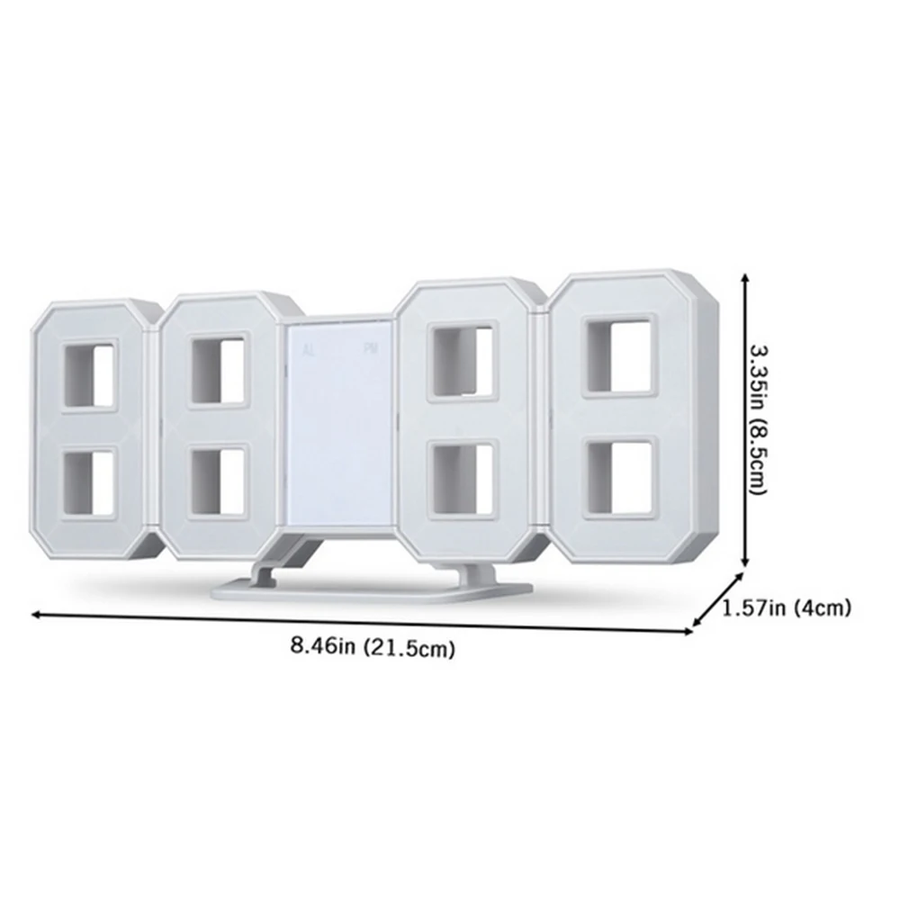 3D светодиодный цифровой будильник Повтор настенные часы с 3 уровнями яркости электронные умные бесшумные часы