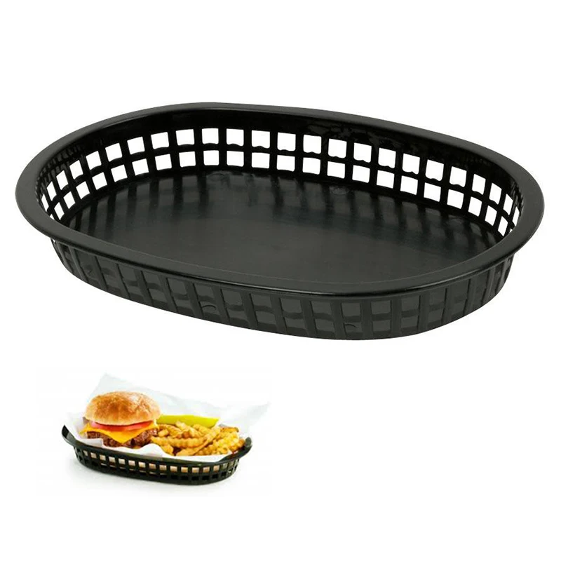 Plastic Fast Food Tray Large BBQ Deli Platter Basket set Burger Serving Tray Restaurant Bread Picnic BBQ Accessories