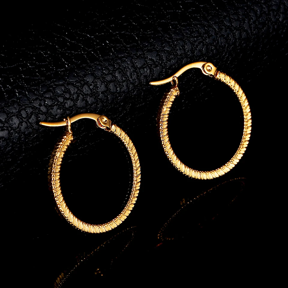 

Simple Gold/Silver Color Big Hoop Earring For Women Statement Fashion Jewelry Accessories Circle Round Earrings For Female