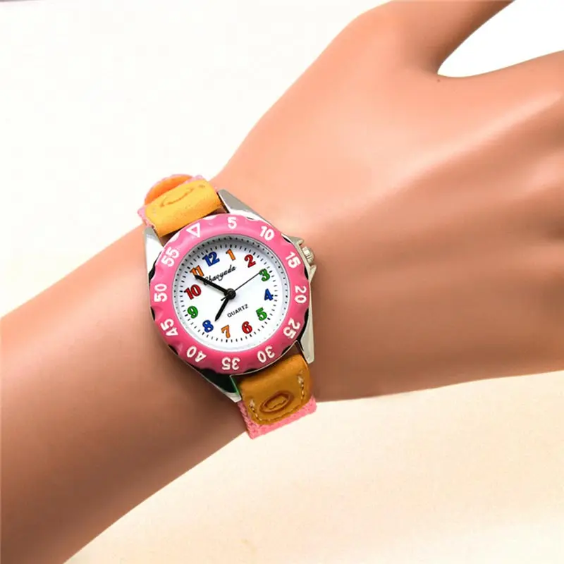 Новые милые детские кварцевые часы для мальчиков и девочек с тканевым ремешком, часы для студентов, наручные часы, подарки