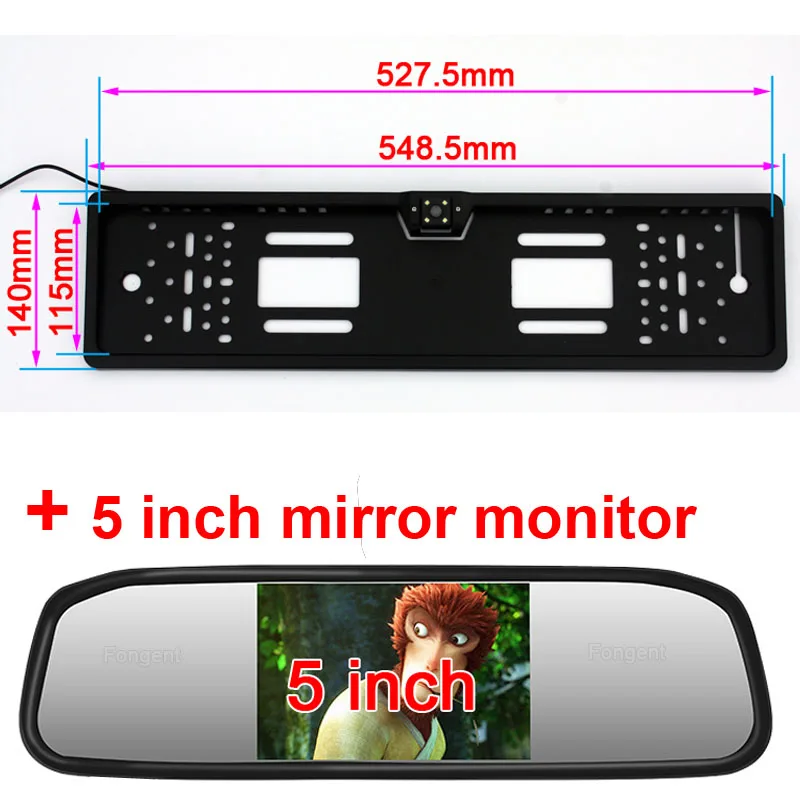 Fongent 5 &quotцветной HD TFT LCD автомобильный монитор зеркала заднего вида 800*480 с