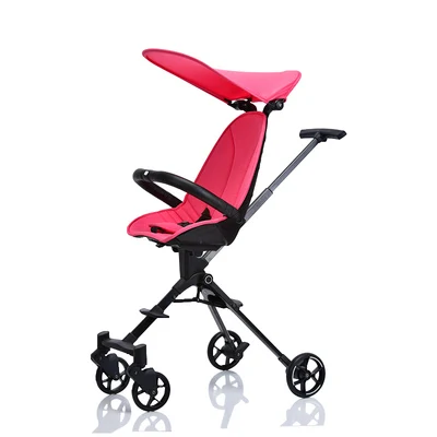 Pink(Black frame) Детская коляска с высоким пейзажем, складная детская коляска на колесиках, легкая Двусторонняя детская коляска kinderwgen Triciclo Infantil - Цвет: Pink(Black frame)