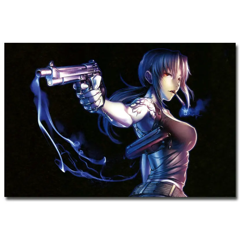 NICOLESHENTING Black Lagoon Revy художественный шелковый аниме-плакат огромный 12x18 48x32 дюймов Настенная картина домашний декор для гостиной - Цвет: Picture 8