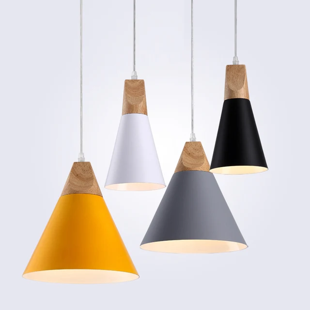 Legno moderno lampade a sospensione led hanglamp colorate lampade a ... Illuminazione a sospensione led