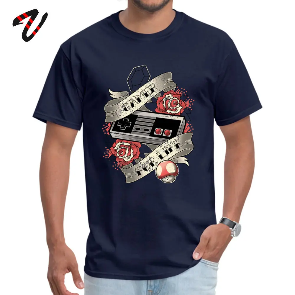  Men's T Shirt Gamer For Life Casual Tops T Shirt Cotton Crew Neck Short Sleeve Design Tops Shirt Labor Day Drop Shipping Gamer For Life -18597 navy